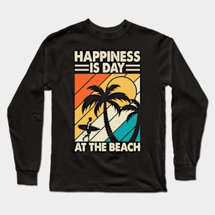 Happiness Is Day At The Beach  T Shirt For Women Long Sleeve T-Shirt